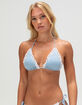 FULL TILT Texture Gingham Triangle Bikini Top image number 2