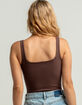 SKY AND SPARROW Sleeveless Square Neck Chocolate Bodysuit image number 3