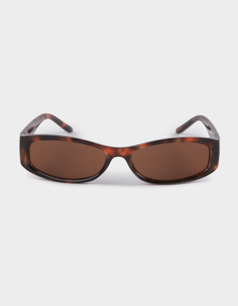 RSQ Rectangle Wrap Plastic Sunglasses image number 1