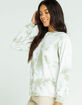 FULL TILT Tie Dye Womens Sage Oversized Tee image number 2