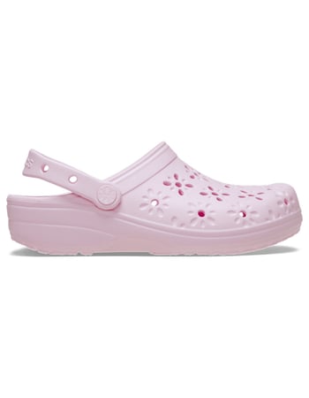 CROCS Floral Cut-Out Womens Classic Clogs Alternative Image