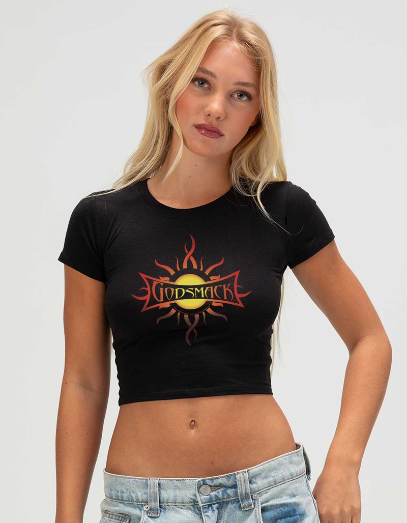 GODSMACK Sun Logo Womens Baby Tee image number 0