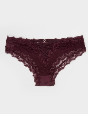 FULL TILT Polka Dot Lace Trim Bikini Panties Alternative Image