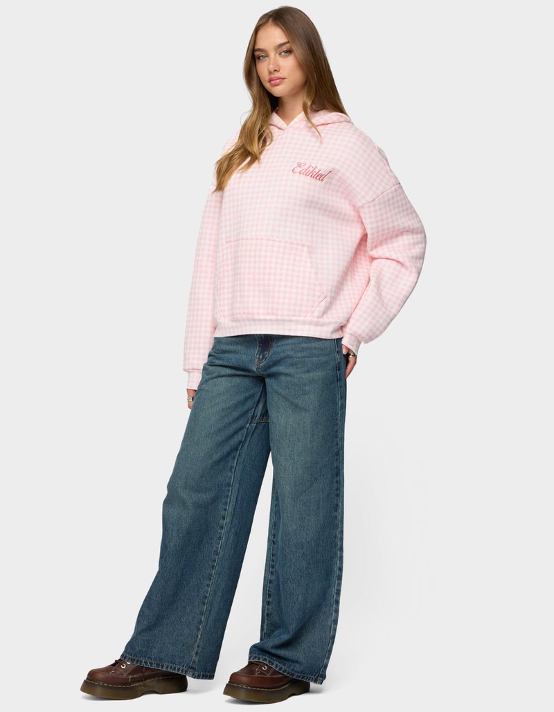 EDIKTED Edikted Gingham Oversized Hoodie image number 3