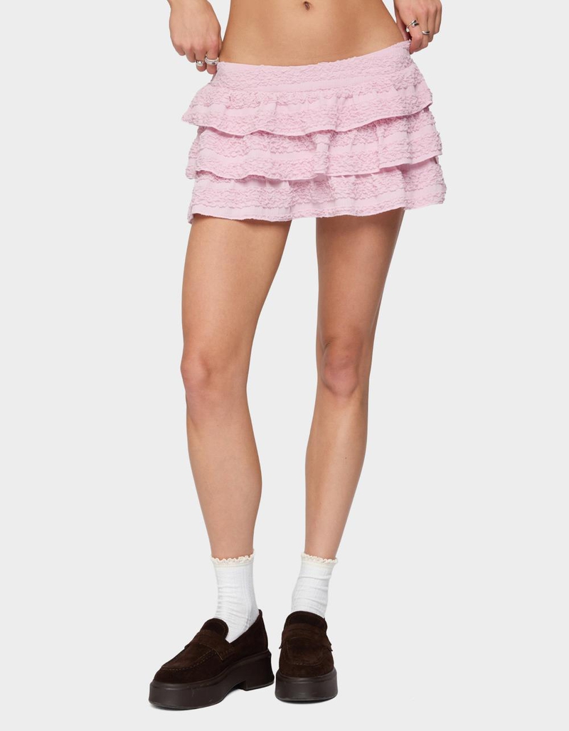 EDIKTED Margaux Textured Ruffle Mini Skort image number 0
