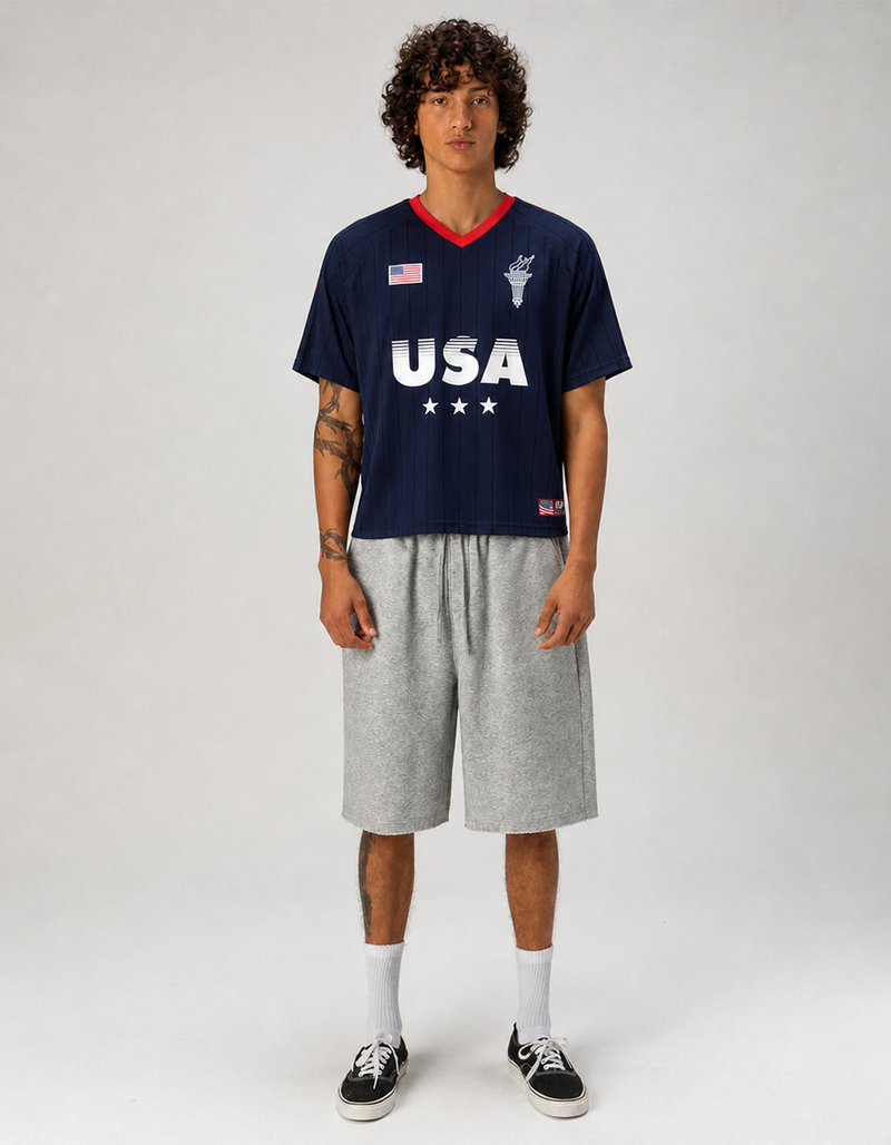 RSQ Mens USA Baggy Crop Soccer Jersey image number 3