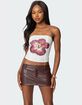 EDIKTED Wild Blossom Lace Up Mesh Corset image number 1
