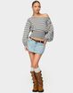 EDIKTED Mika Off Shoulder Oversized Sweater image number 4