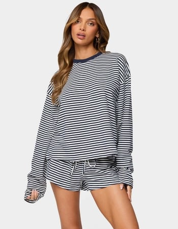 EDIKTED Jainee Striped Long Sleeve Tee Primary Image