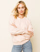 WEST OF MELROSE Turn Up The Volume Balloon Sleeve Blush Womens Sweatshirt image number 1