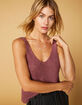 WEST OF MELROSE Yarning For You Maroon Womens Tank image number 1