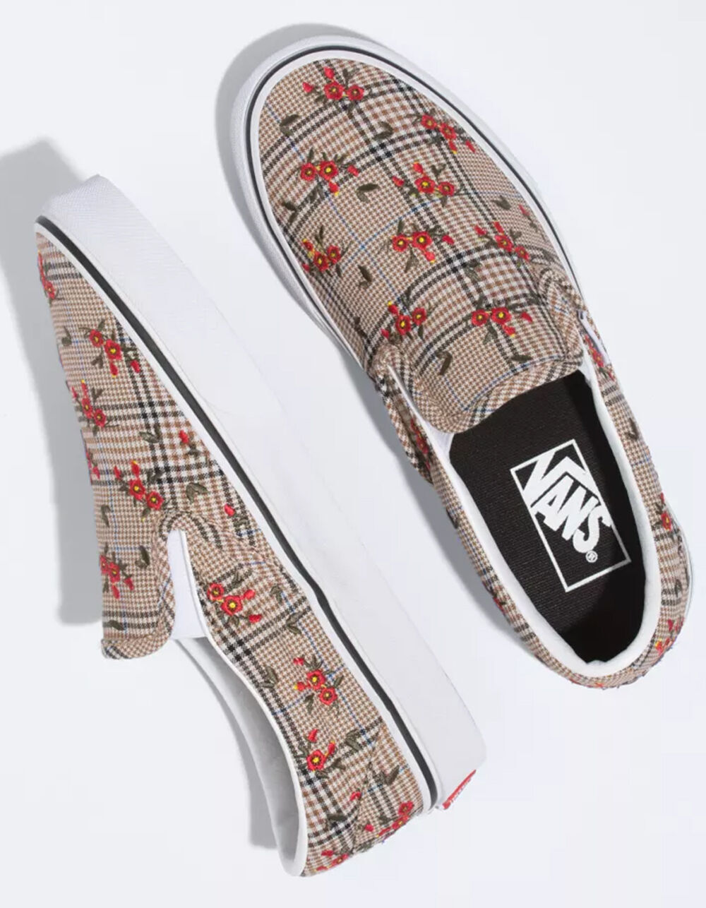 VANS Glen Plaid Floral Classic Slip-On 