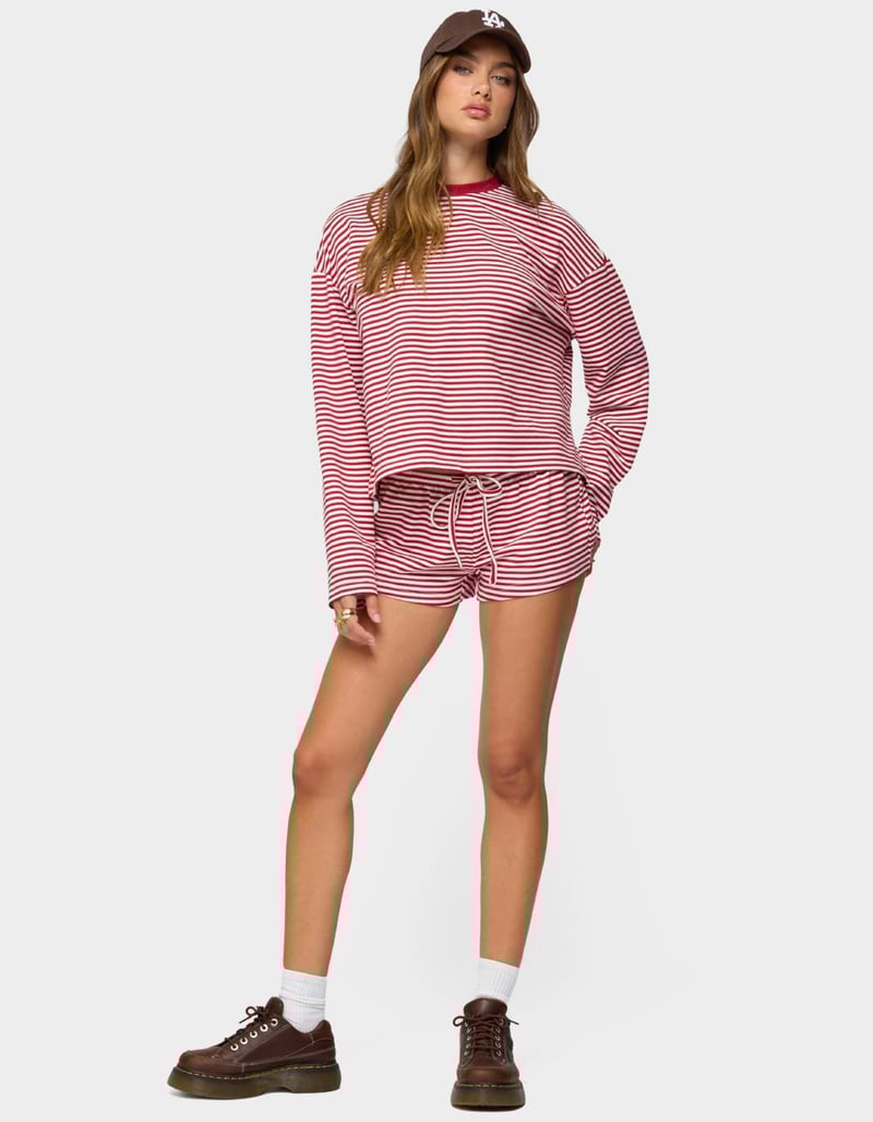 EDIKTED Jainee Striped Long Sleeve Tee image number 4