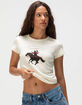 HOMEWURK I Love Cowboys Womens Baby Tee image number 1