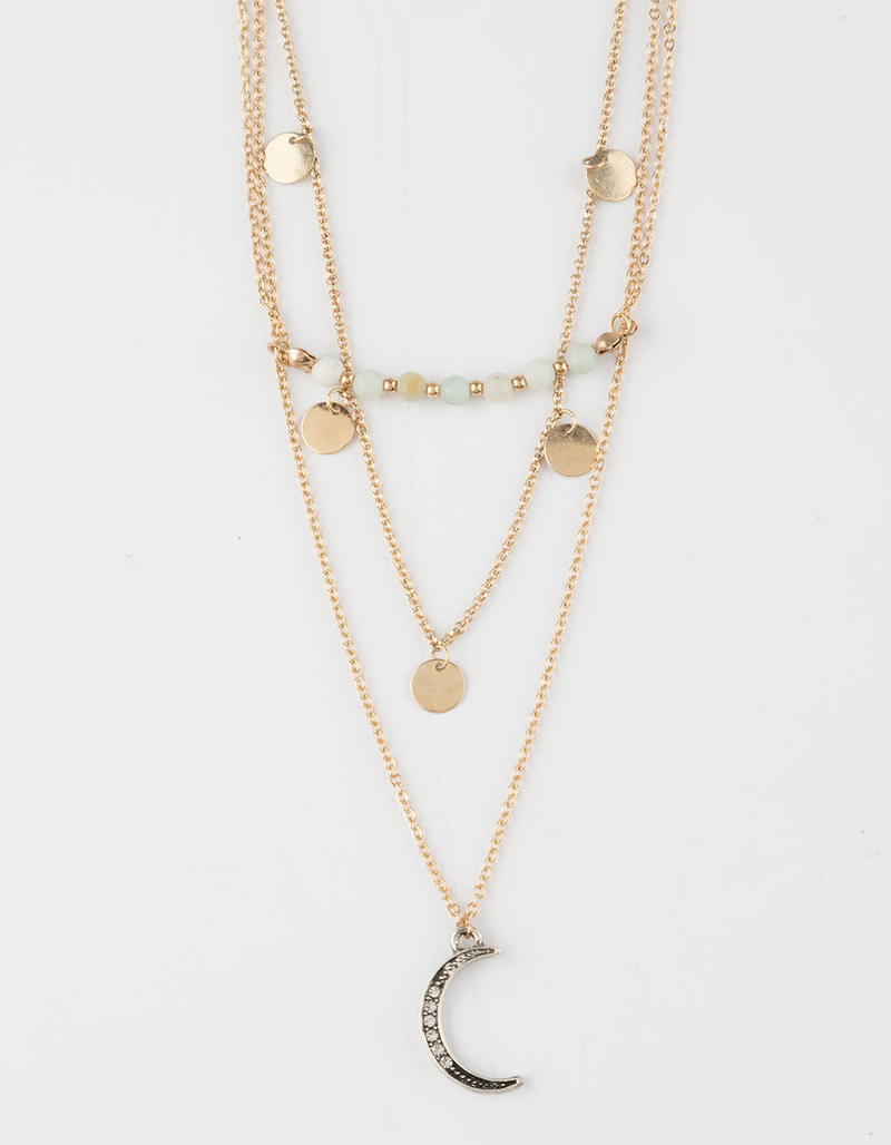 FULL TILT Layered Bead & Moon Necklace image number 0