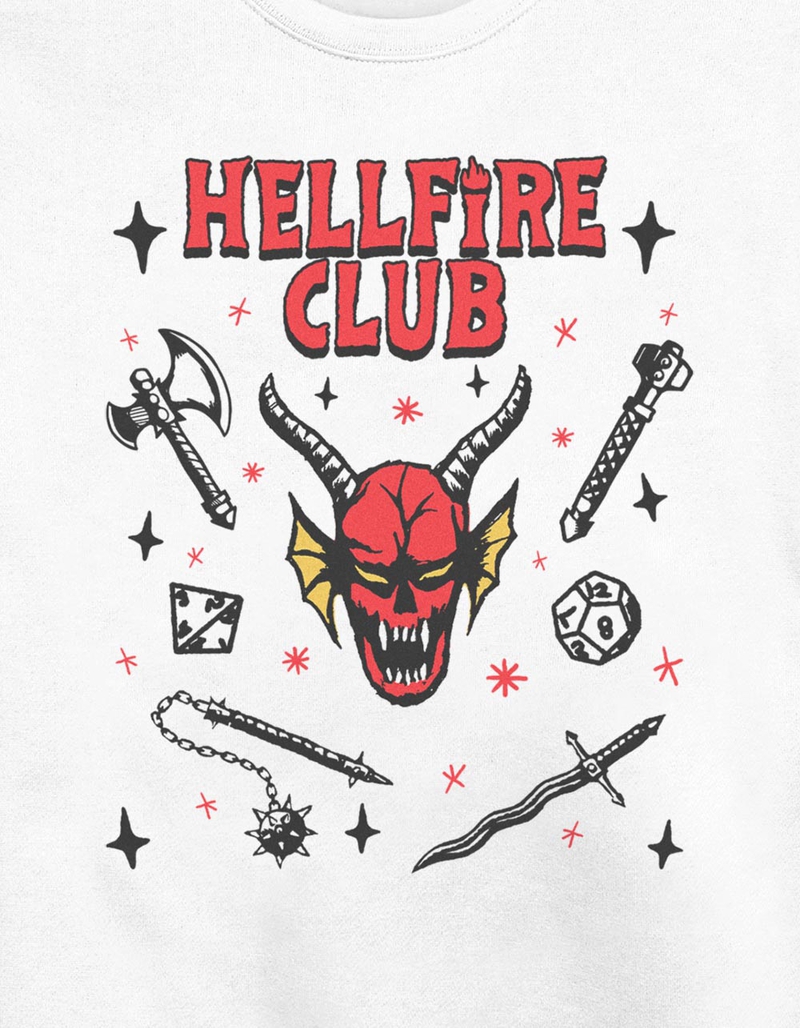 STRANGER THINGS Hellfire Club Weapons Unisex Crewneck Sweatshirt image number 1