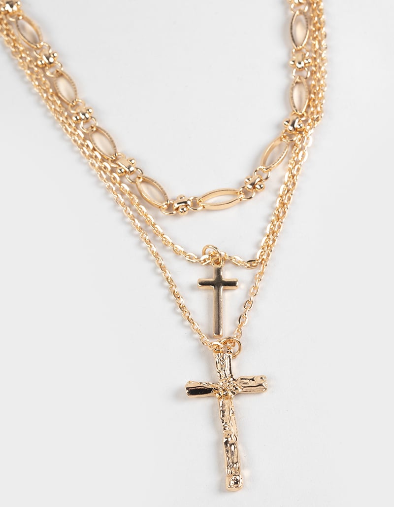 FULL TILT Layered Cross Necklace image number 1