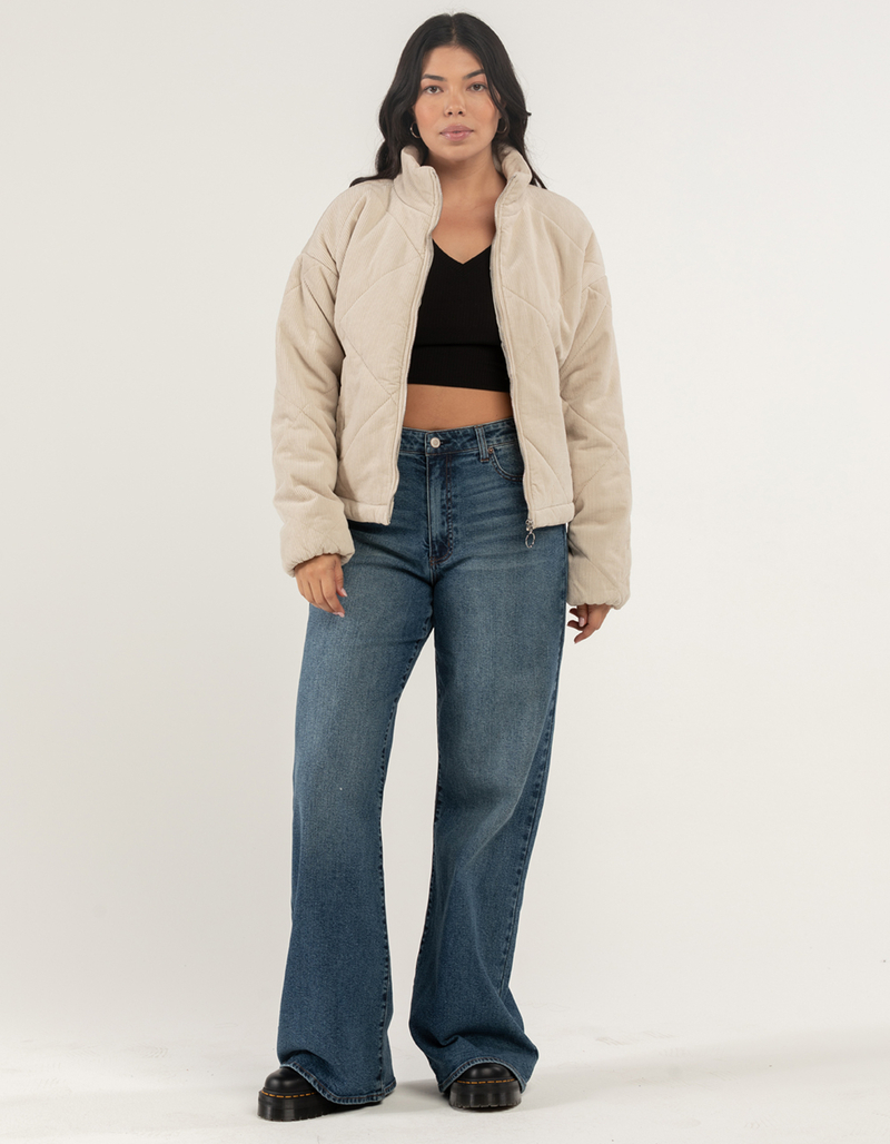 RSQ Womens Diamond Corduroy Puffer Jacket image number 8