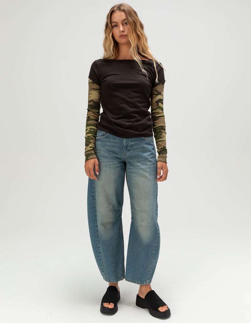BDG Urban Outfitters Sloane Womens 2fer Long Sleeve Tee image number 1