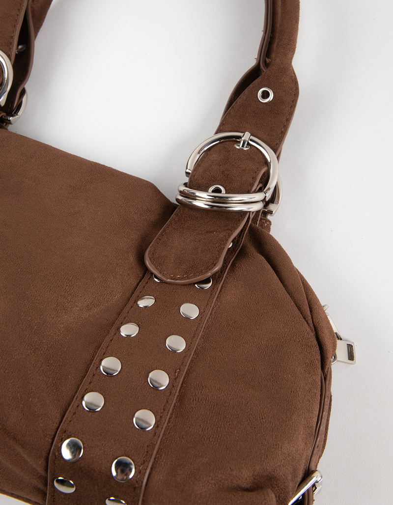 Studded Faux Suede Shoulder Bag  image number 2