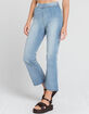 WEST OF MELROSE Flare And Square Pull On Womens Light Wash Jeans image number 3