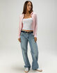 MADDEN GIRL Womens Cable Zip-Up Hoodie image number 2