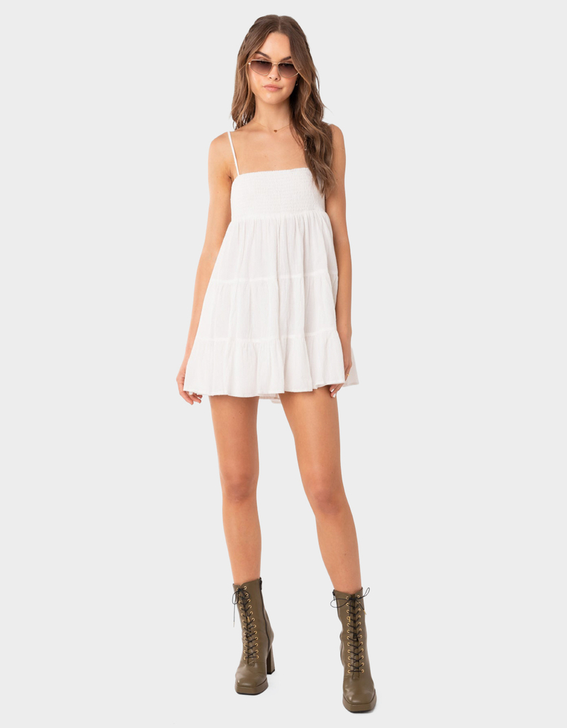 EDIKTED Ivory Oversized Mini Dress image number 0
