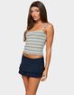 EDIKTED Adelia Striped Ruched Tank Top image number 2