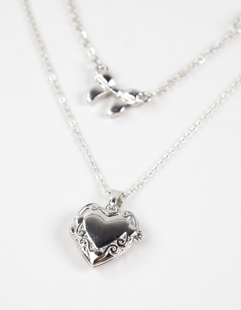 FULL TILT Layered Locket/Bow Necklace image number 1
