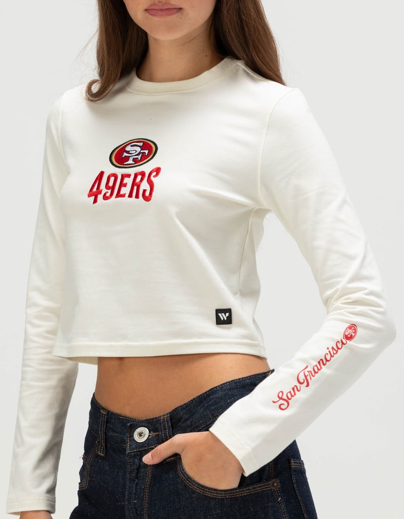 THE WILD COLLECTIVE San Francisco 49ers Womens Long Sleeve Baby Tee image number 2