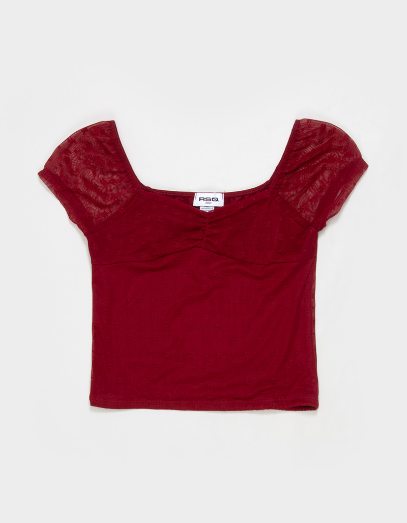 RSQ Girls Flocked Mesh Top image number 0