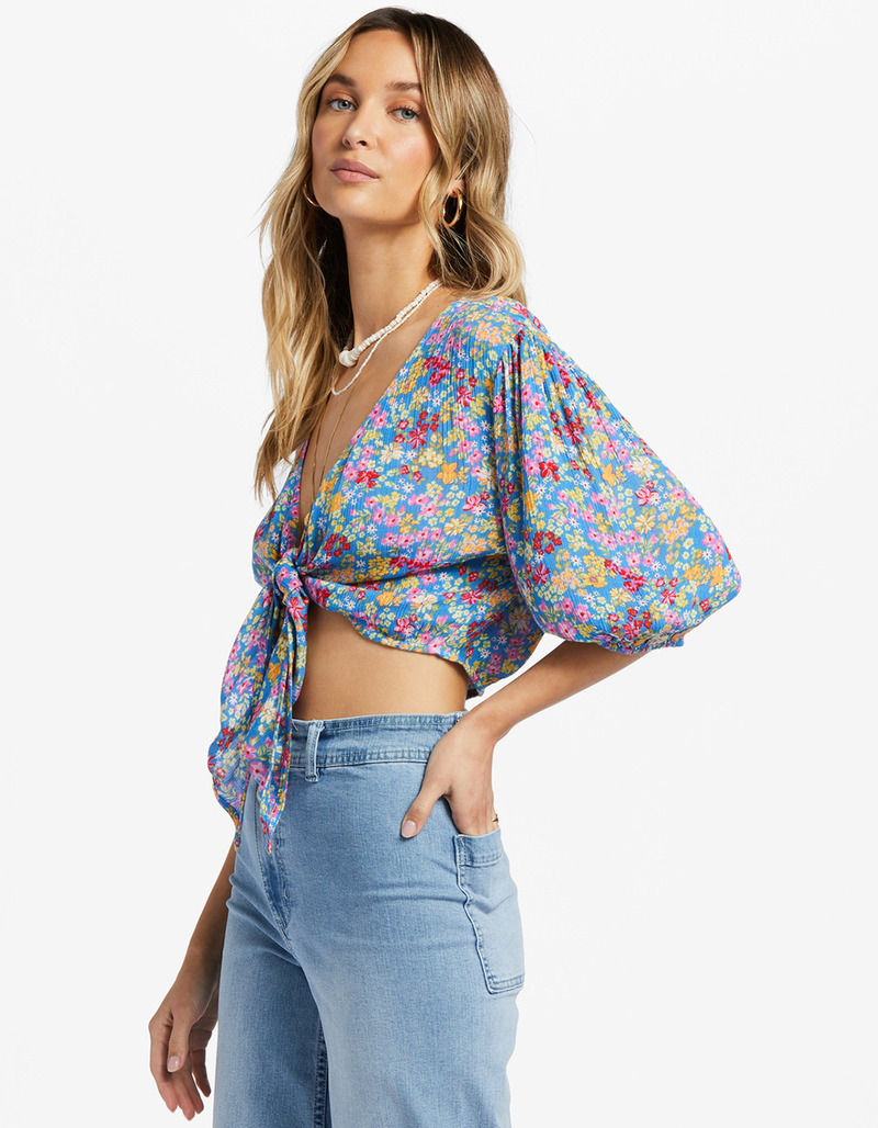 BILLABONG As You Wish Womens Tie Front Crop Top image number 1