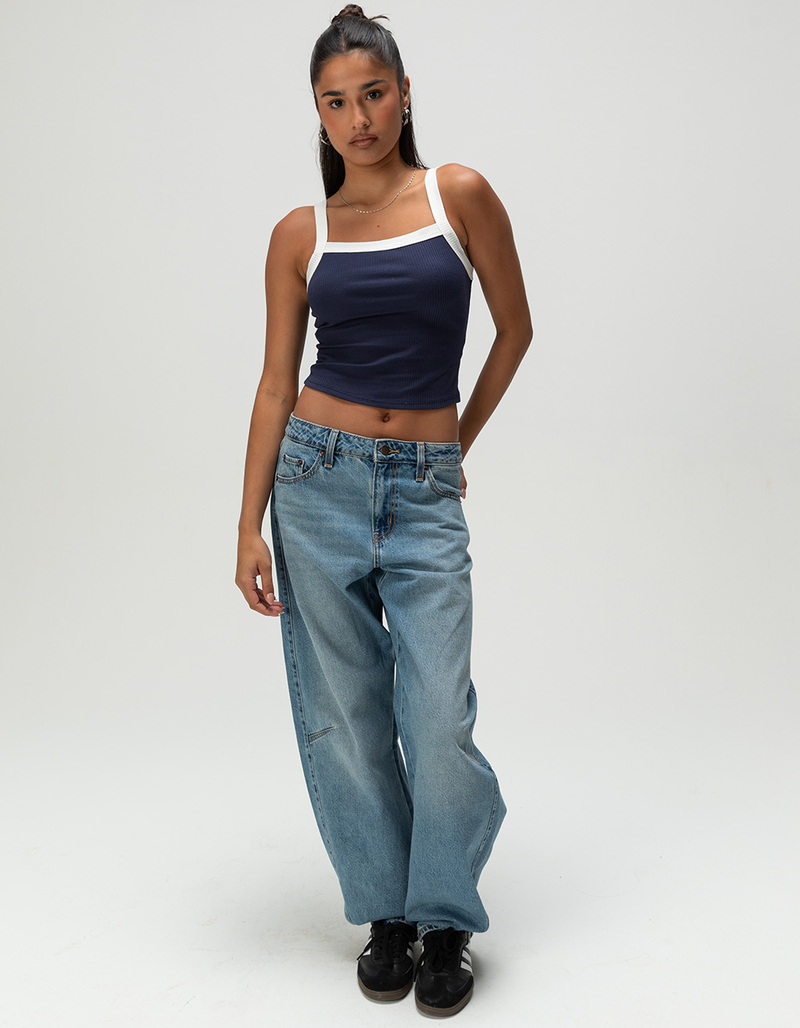 HEART & HIPS Square Neck Womens Ringer Cami image number 1