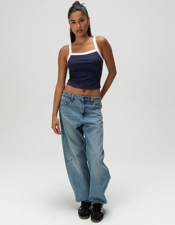 HEART & HIPS Square Neck Womens Ringer Cami Alternative Image