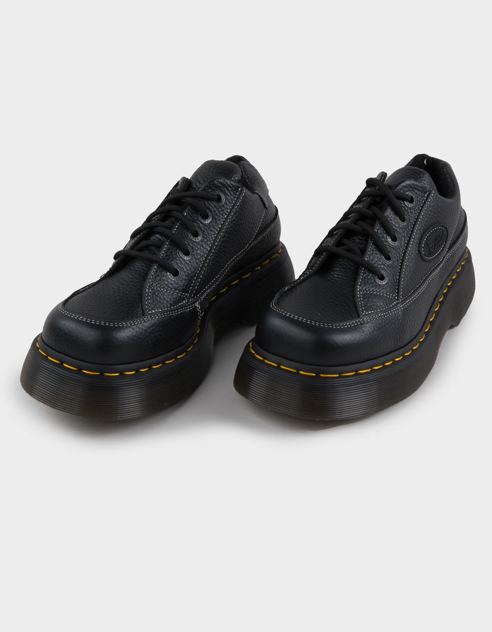 DR. MARTENS Buzz 5-Eye Womens Milled Nappa Leather Shoes - BLACK