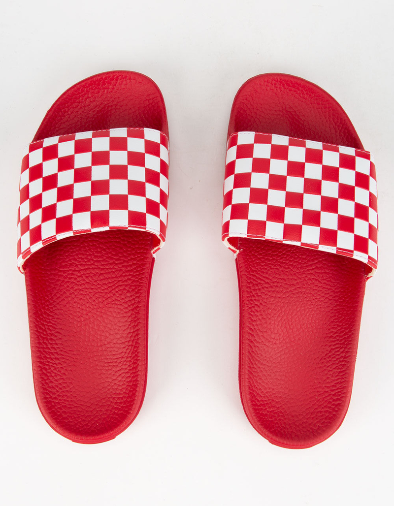 VANS Slide-On Checkerboard Racing Red Mens Sandals image number 1
