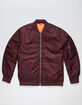 SEPTEMBER Mens Burgundy Bomber Jacket image number 1