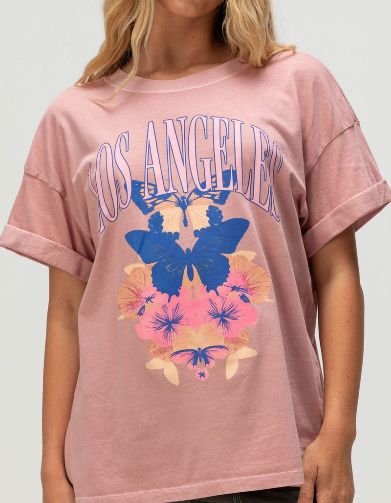 GIRL DANGEROUS Los Angeles Butterflies Womens Oversized Tee image number 3