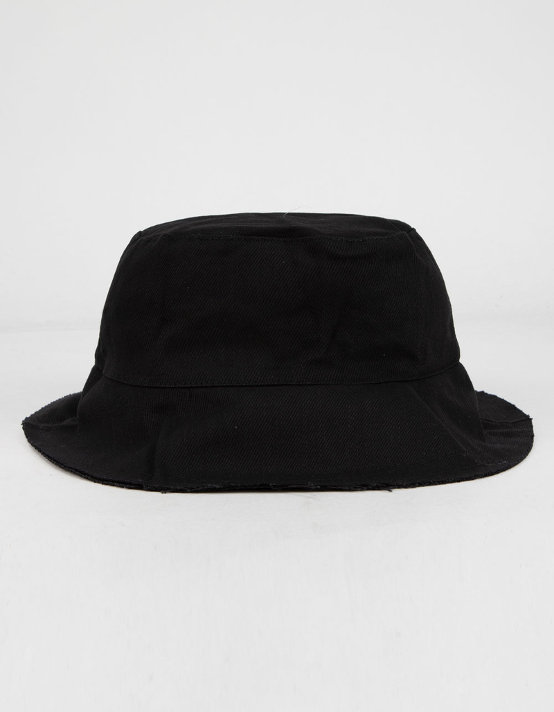 Solid Cotton Womens Black Bucket Hat image number 0