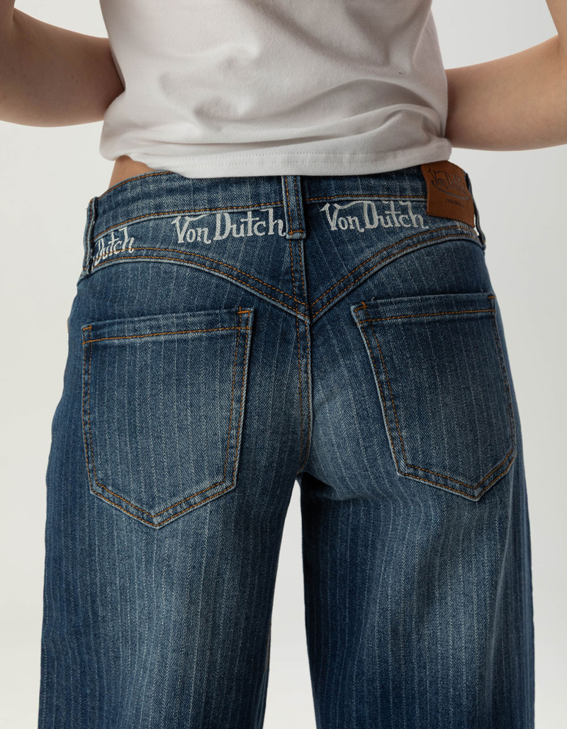 VON DUTCH Mid Rise Womens Wide Leg Slouchy Jeans image number 5