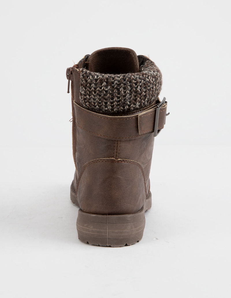 BLUE SUEDE SHOES Knit Cuff Girls Combat Boots image number 3