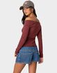 EDIKTED Nattie Off Shoulder V-Neck Top image number 4