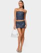 EDIKTED Sora Sequin Denim Mini Skort image number 5