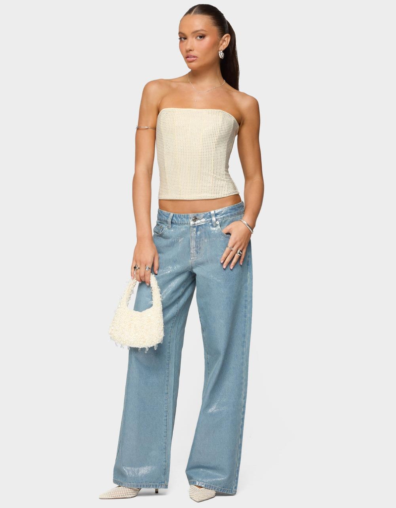 EDIKTED Vezza Strapless Rhinestone Corset image number 4