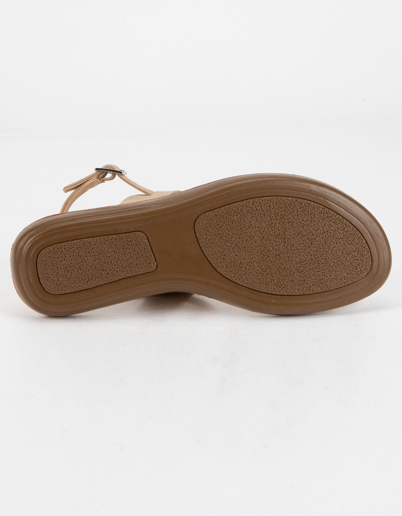 SODA Double Strap Buckle Womens Taupe Sandals image number 4