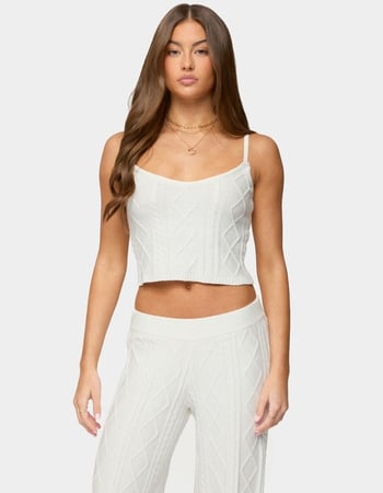 EDIKTED Louise Cable Knit Tank Top Alternative Image