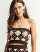 FULL TILT Tight Argyle Womens Tube Top image number 1