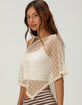 WEST OF MELROSE Womens Off The Shoulder Sequin Poncho image number 4