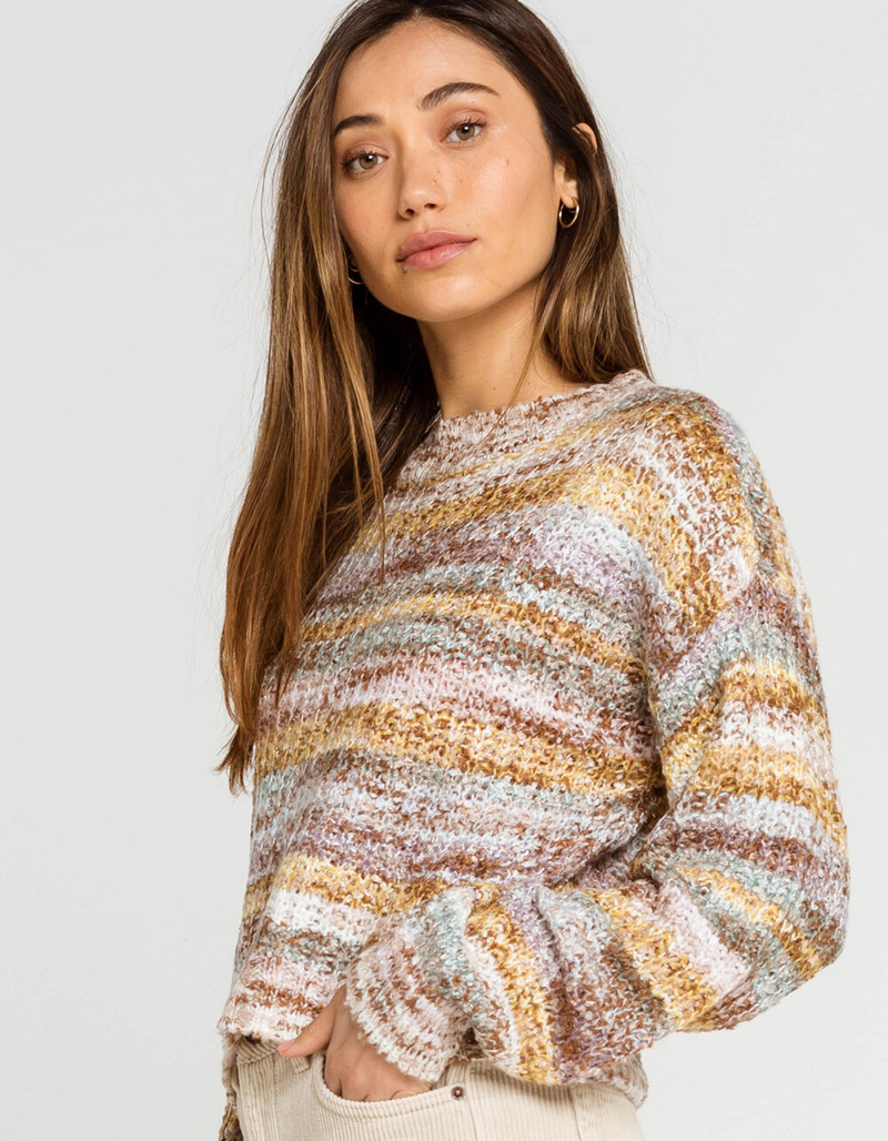 SKY AND SPARROW Marled Stripe Womens Sweater image number 1