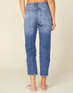 AMUSE SOCIETY Selena Blue Denim Womens Ripped Crop Jeans image number 4